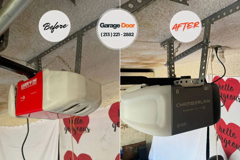 Before and after: garage door repair Ocean View, DE